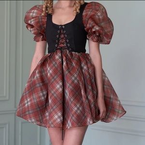 Selfie Plaid mini Dress